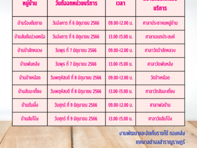 Read more about the article การออกบริการจัดเก็บค่าธรรมเนียมขยะมูลฝอยเคลื่อนที่ ประจำเดือน มิถุนายน 2566