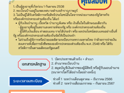 Read more about the article ประชาสัมพันธ์ลงทะเบียนเบี้ยยังชีพผู้สูงอายุ ประจำปีงบประมาณ 2568 ตั้งแต่เดือนมกราคม – กันยายน 2567